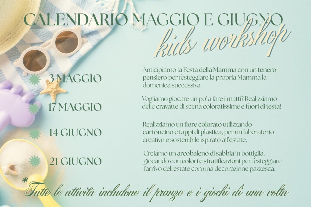 programma kids workshop maggio giugno